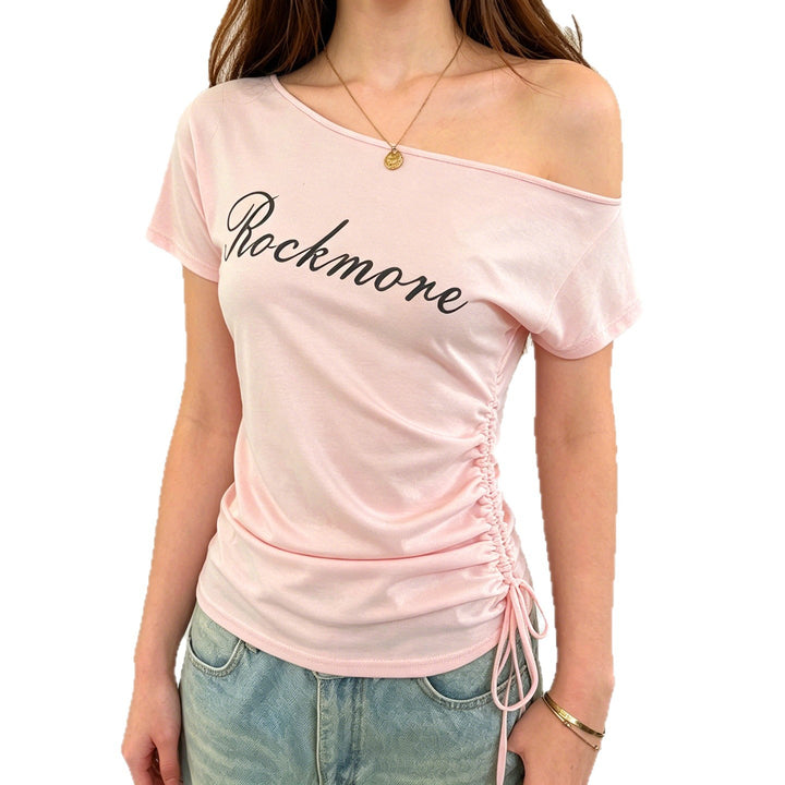 Damen asymmetrisches Casual-Shirt mit raffinierten Rüschendetails Drune