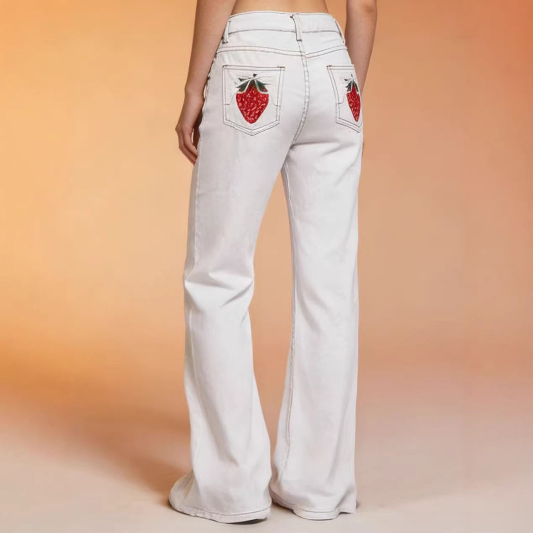 Damen Flared Jeans mit hohem Bund und eleganten Nahtdetails Drune