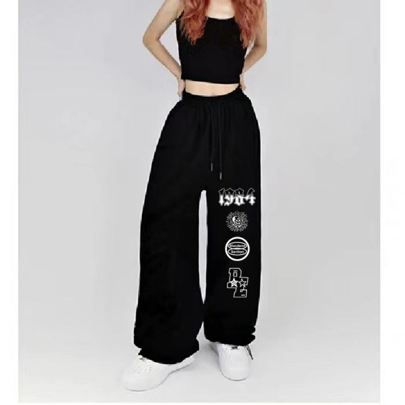 Damen weite Freizeithose mit einzigartigen Grafikdetails Drune