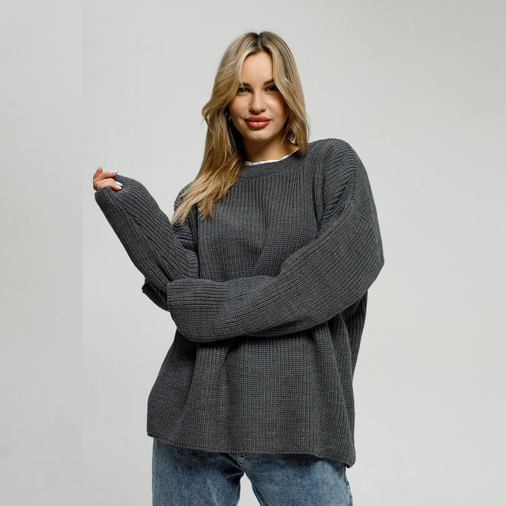 Damen bequemer Strickpullover im lässigen Stil Drune