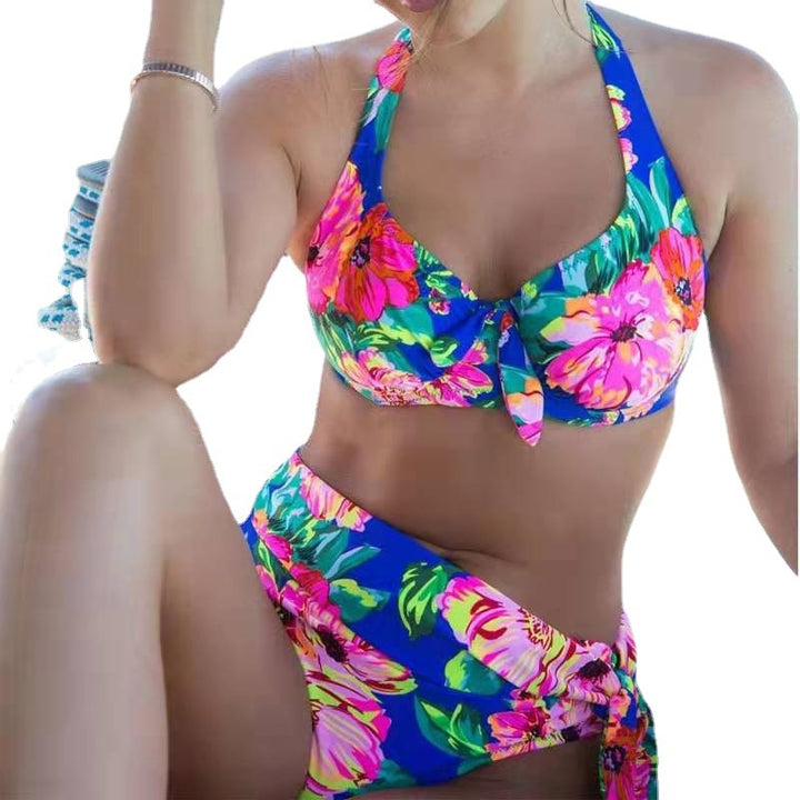Damen Sportliches Bikini mit verstellbaren Trägern und Wickelunterteil Drune