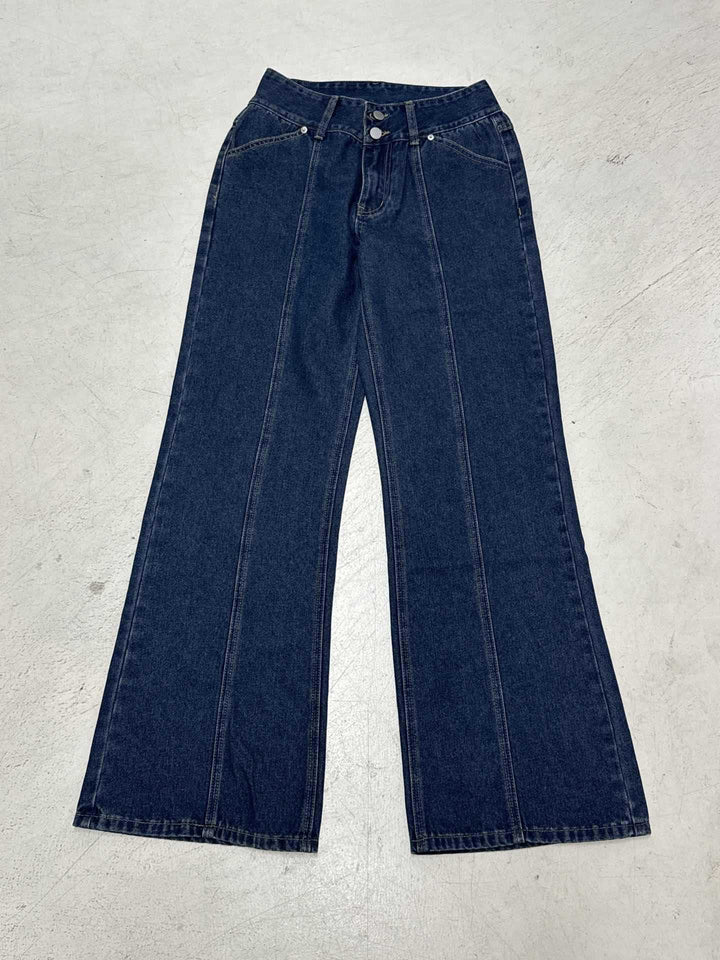 Damen weite Jeans mit hohem Bund und modernem Schnitt Drune