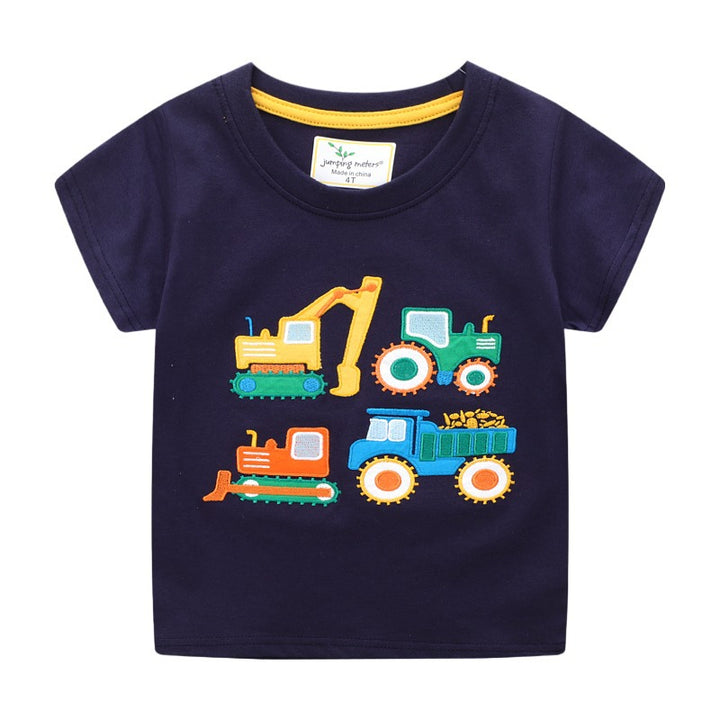 Jungen T-Shirt mit buntem Baustellenfahrzeug-Design Drune