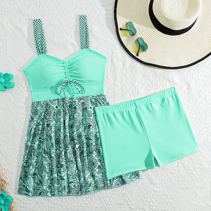 Damen Sportliche Badeoutfit mit floralem Rock Drune