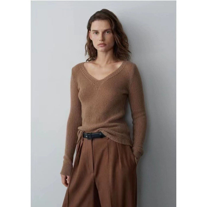 Damen kuscheliger V-Ausschnitt Pullover Drune