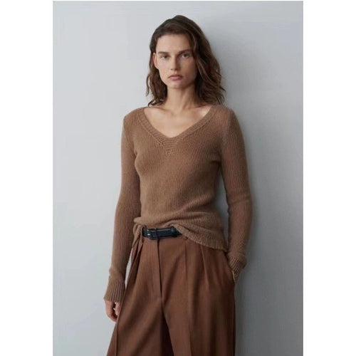 Damen kuscheliger V-Ausschnitt Pullover Drune