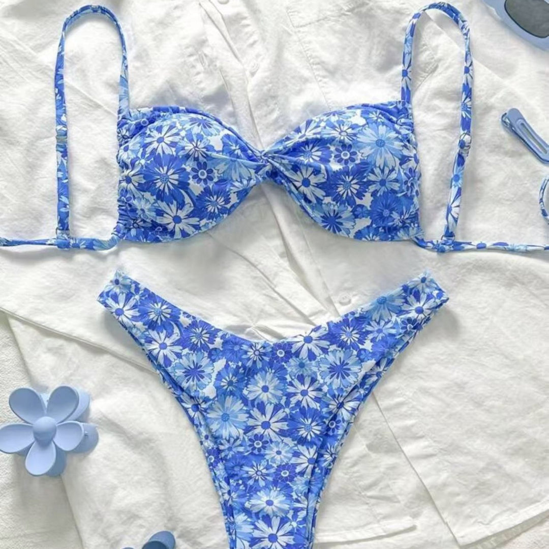 Damen Triangel-Bikini mit floralem Design Drune