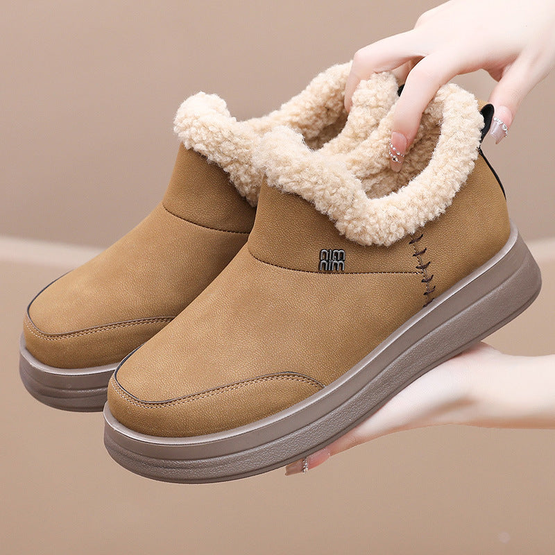 Damen Lammfell gefütterte Winterstiefel Drune