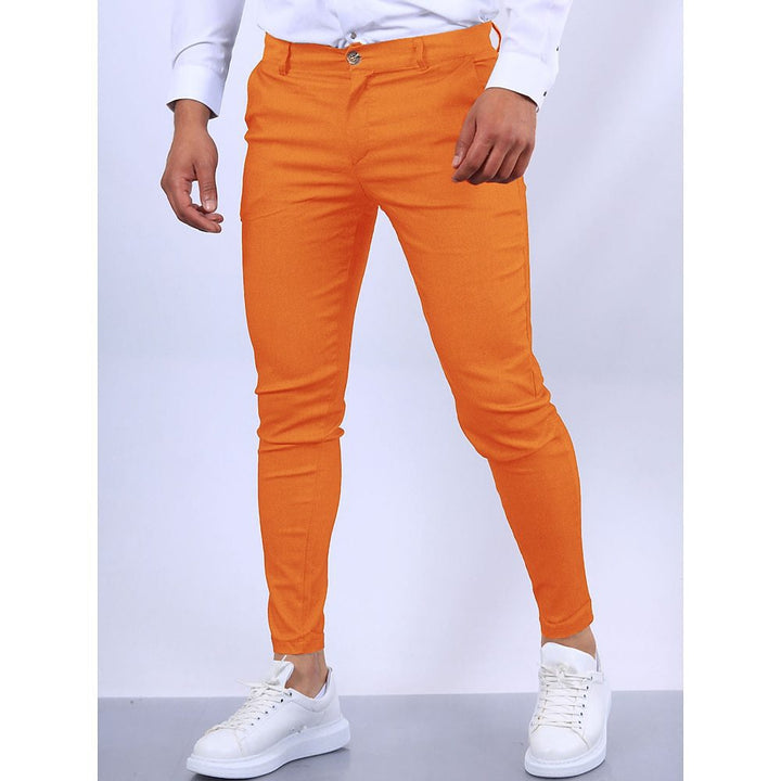 Herren maßgeschneiderte Slim-Fit Chino-Hosen Drune