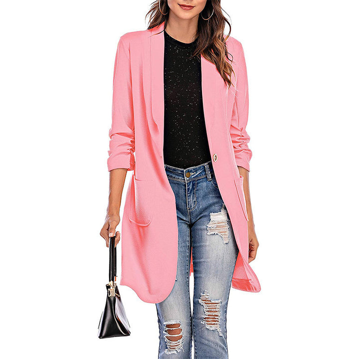 Damen Langer, eleganter Blazer mit Taschen und stilvollem Schnitt Drune