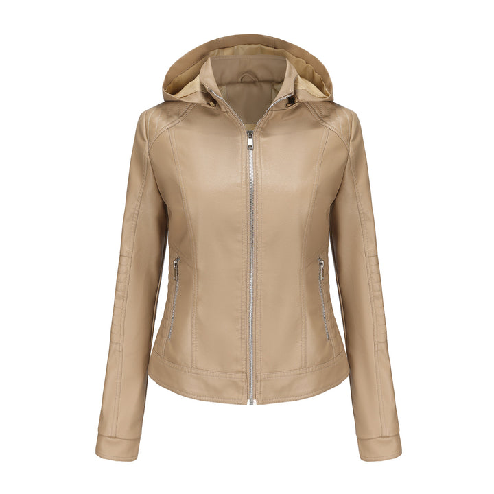 Damen Kapuzenjacke aus hochwertigem Kunstleder Drune