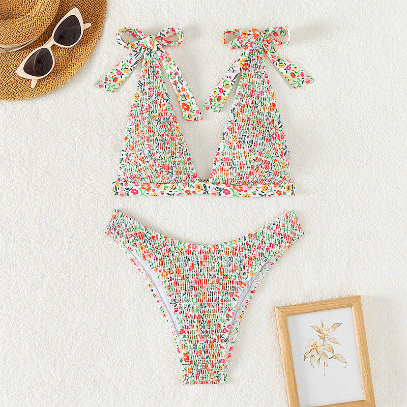 Damen Triangel-Bikini mit verspielten Schleifen Drune