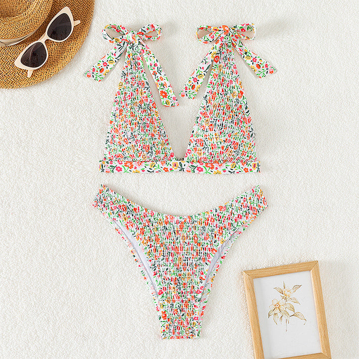 Damen Triangel-Bikini mit verspielten Schleifen Drune