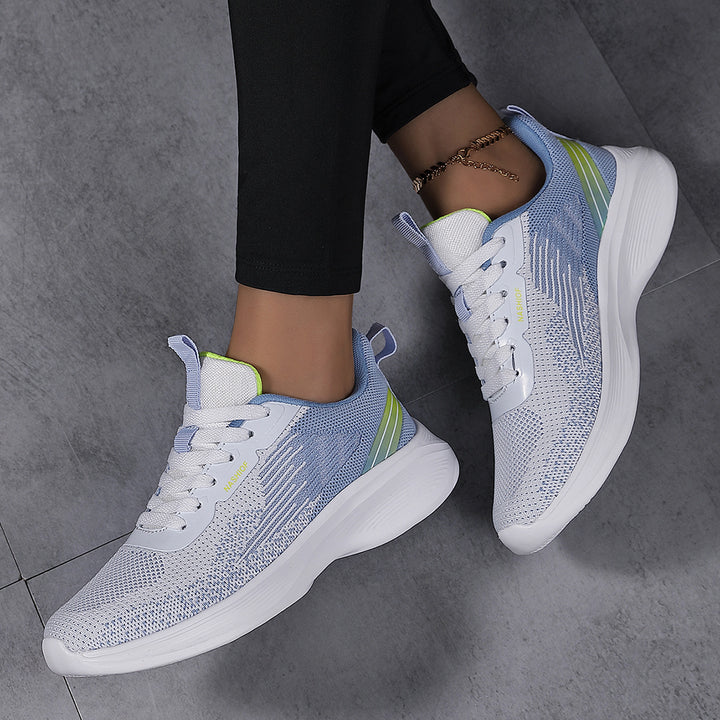 Damen nan federleichte Strick-Walking-Sneaker mit anatomischer Abrollsohle und ultraweicher Komfortinnensohle Drune