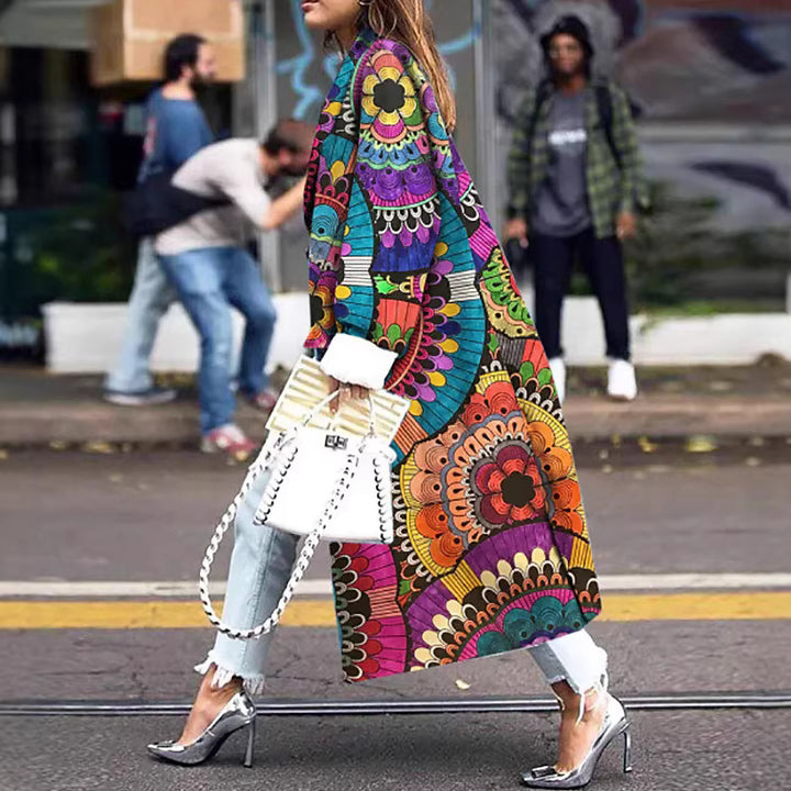 Damen Trendiger Kimono mit buntem Mandala-Muster Drune