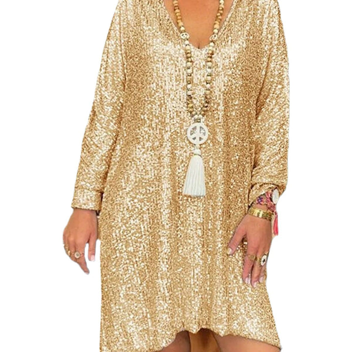 Damen Glitzerndes Kaftan-Kleid im lässigen Schnitt Drune