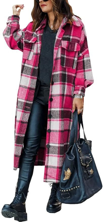 Damen Long-Blusenjacke im karrieren Design Drune