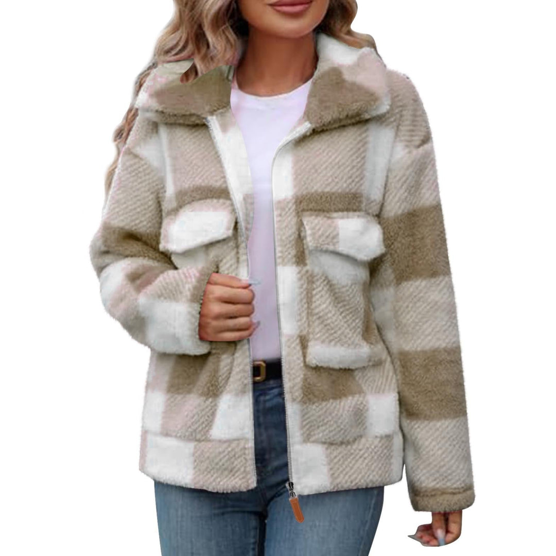 Drune | Damen Fleece Jack Karomuster