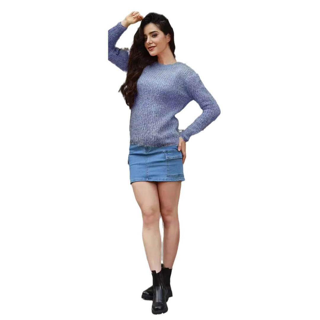 Damen Weicher Strickpullover mit lässigem Schnitt und feinem Strukturmuster Drune