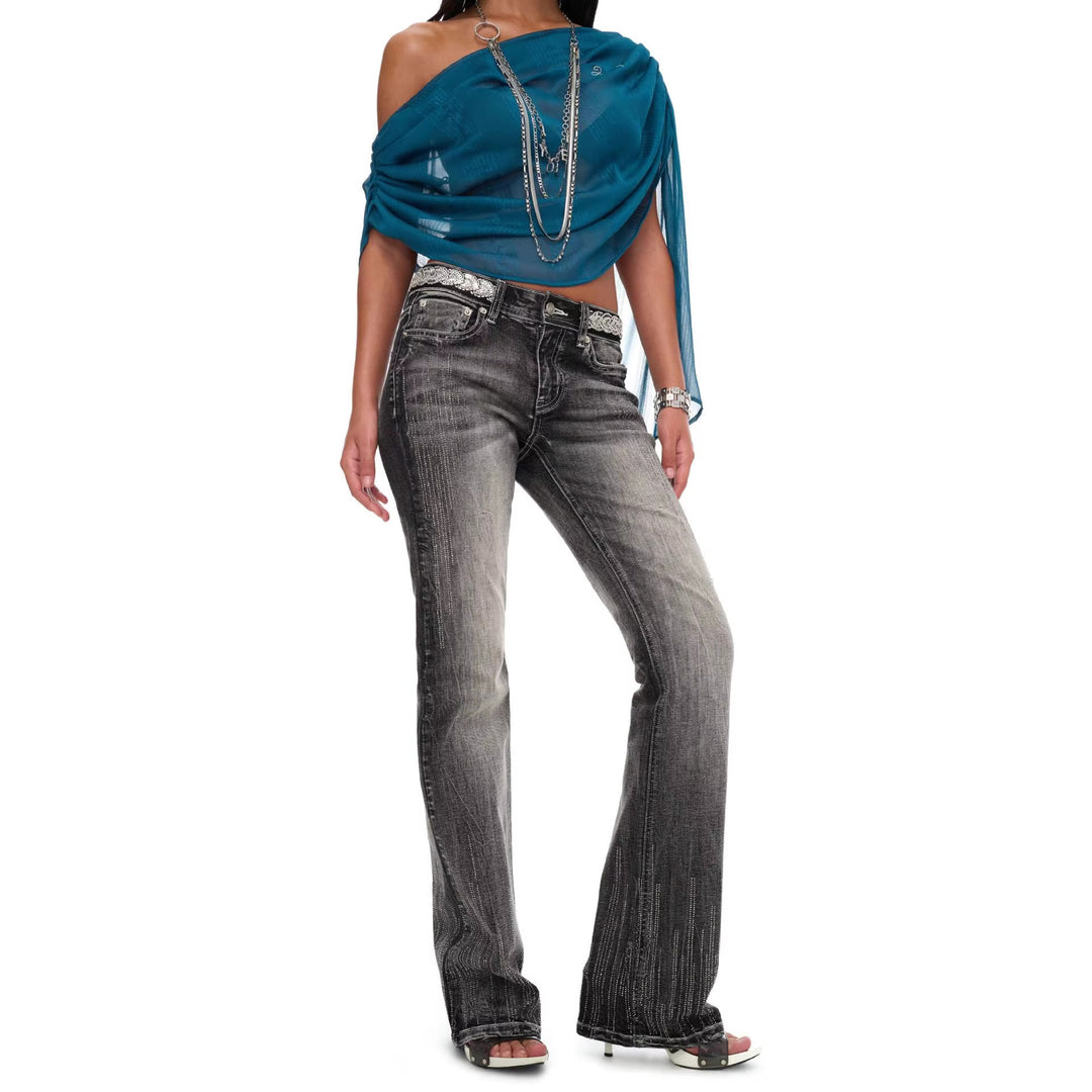 Damen Bootcut Jeans Drune