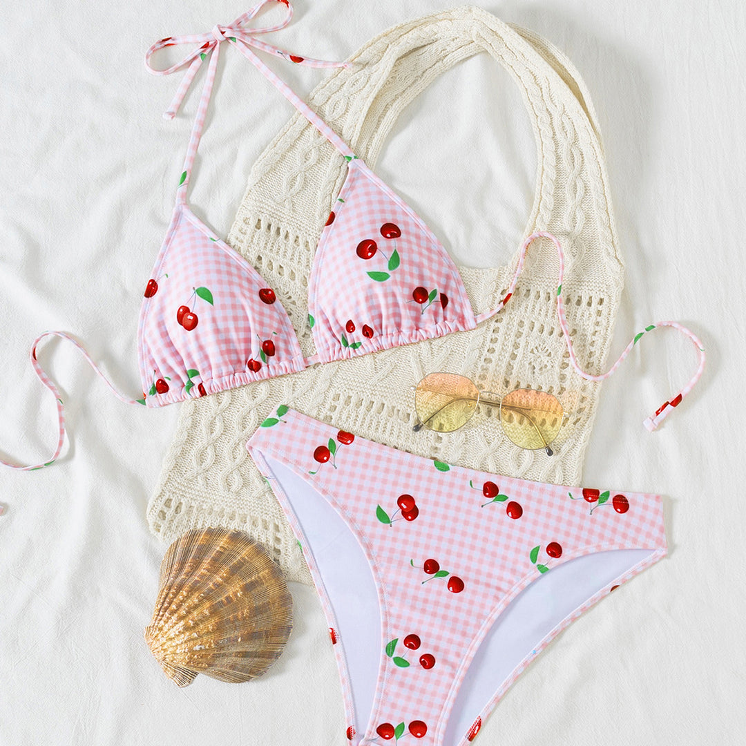 Damen Triangel-Bikini mit verstellbarem Halter und modischem Punktedesign Drune