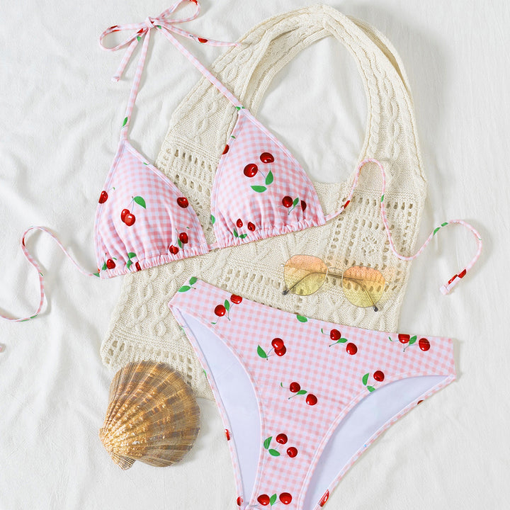 Damen Triangel-Bikini mit verstellbarem Halter und modischem Punktedesign Drune