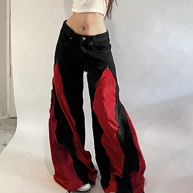 Damen Urban Flared-Hosen mit Kontrastdetails Drune