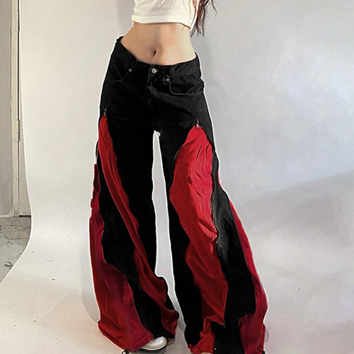 Damen Urban Flared-Hosen mit Kontrastdetails Drune