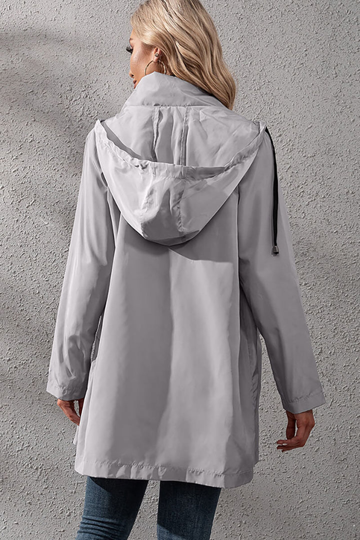 Drune | Kapuzen-Regenjacke - Verstellbare Taille - Wasserabweisend - Legere Oberbekleidung