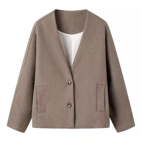 Damen modische Blazerjacke mit elegantem Schnitt und praktischen Taschen Drune