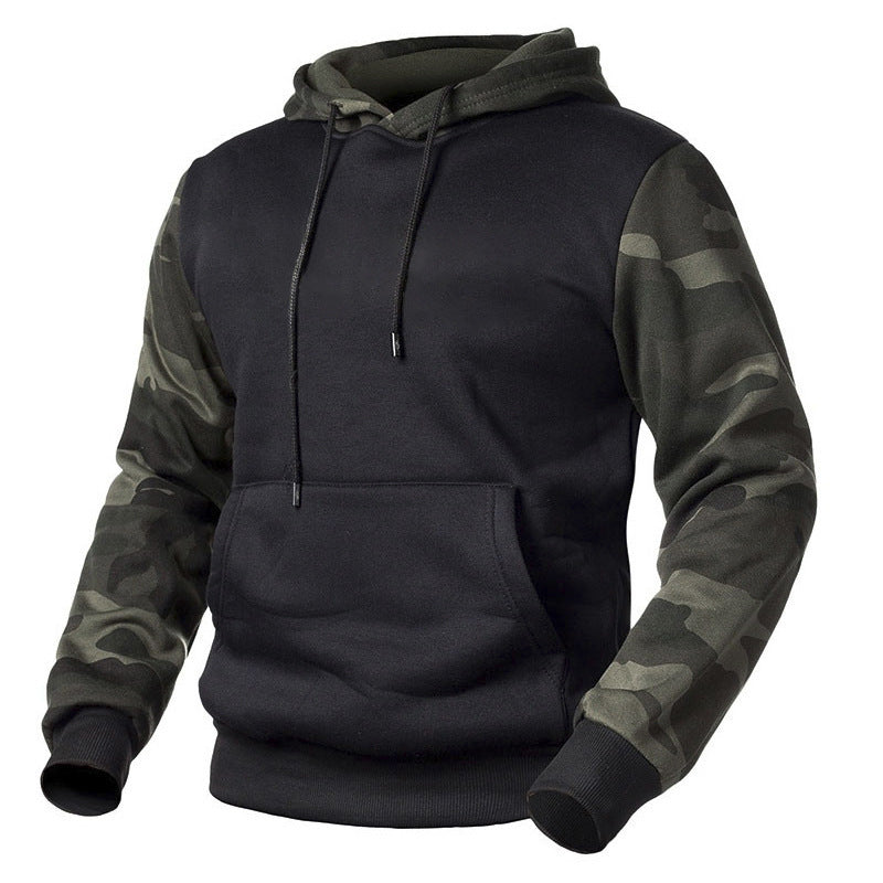 Herren Aktive Camouflage Pullover Hoodie mit Känguru Tasche Drune