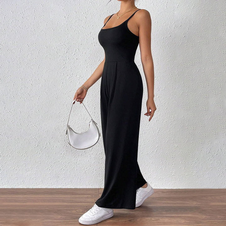 Damen legerer Jumpsuit mit schmalen Spaghetti-Trägern und fließendem Schnitt Drune