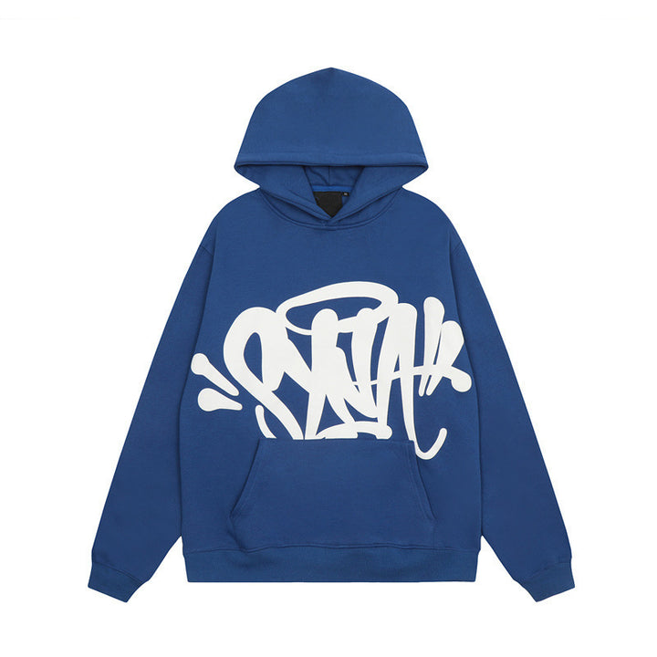 Damen Kapuzenpullover mit kreativem Graffiti-Design und praktischen Kängurutaschen Drune