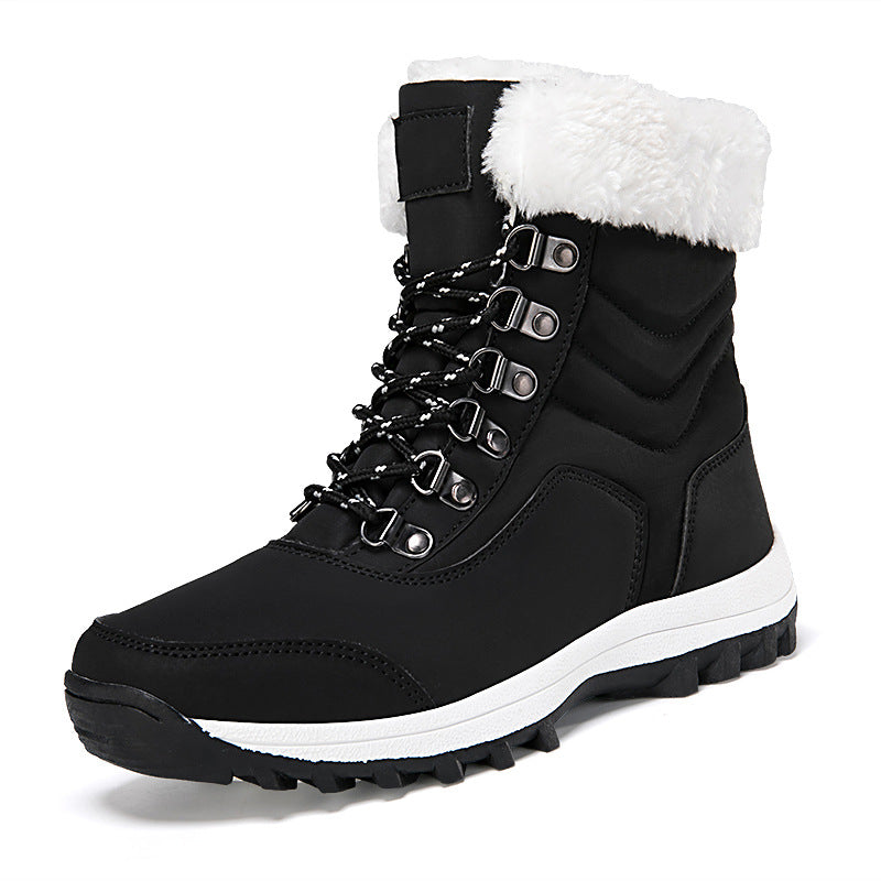 Damen Winterstiefel mit weichem Kunstfellkragen und rutschfester Laufsohle Drune
