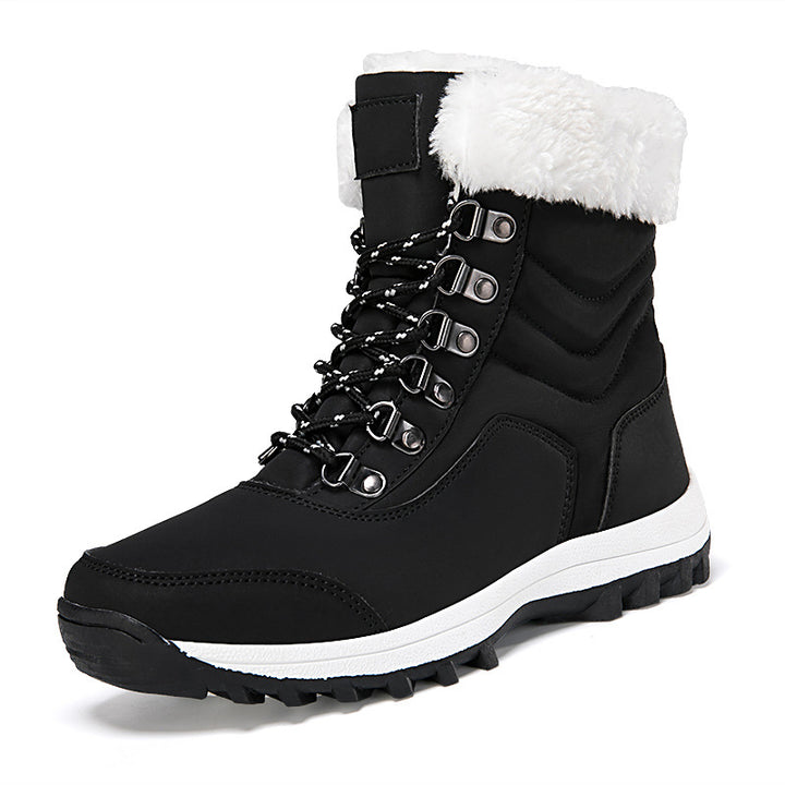 Damen Winterstiefel mit weichem Kunstfellkragen und rutschfester Laufsohle Drune