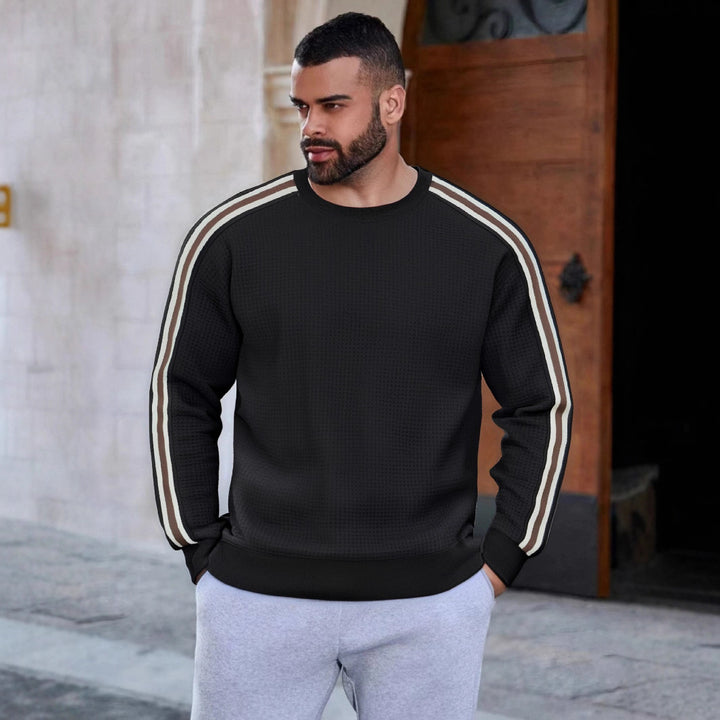 Herren Sportlicher Sweatshirt mit strukturierter Oberfläche und modernen Streifen Drune