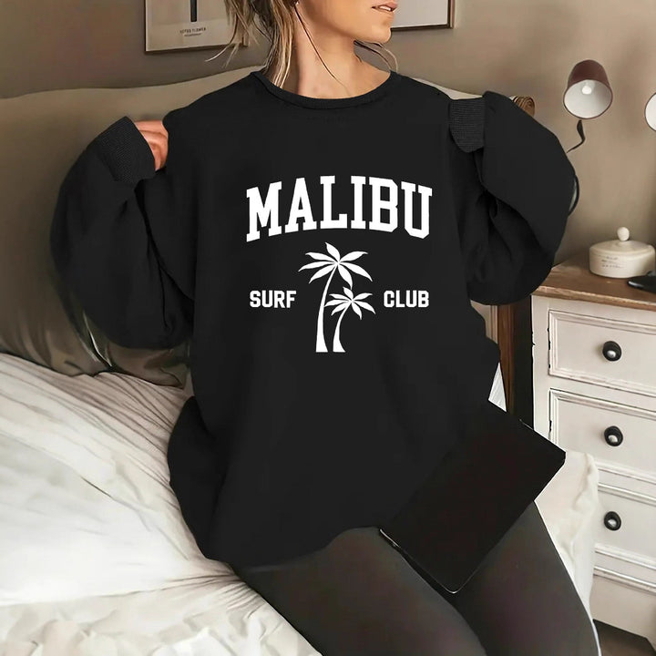 Damen Sweatshirt mit lässigem Surf-Club-Aufdruck Drune