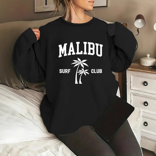 Damen Sweatshirt mit lässigem Surf-Club-Aufdruck Drune