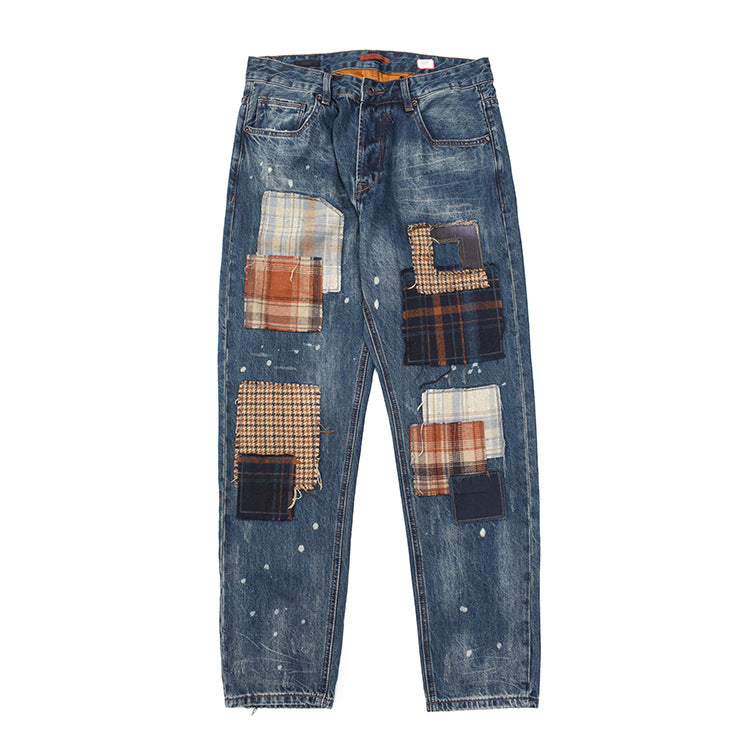 Damen Jeans mit kreativem Patchwork-Design und lässigem Schnitt Drune