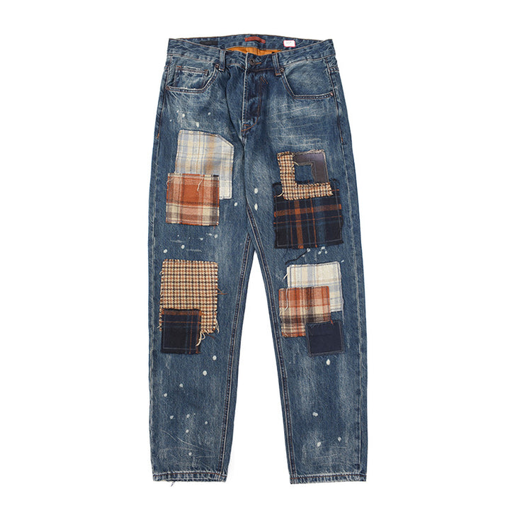 Damen Jeans mit kreativem Patchwork-Design und lässigem Schnitt Drune