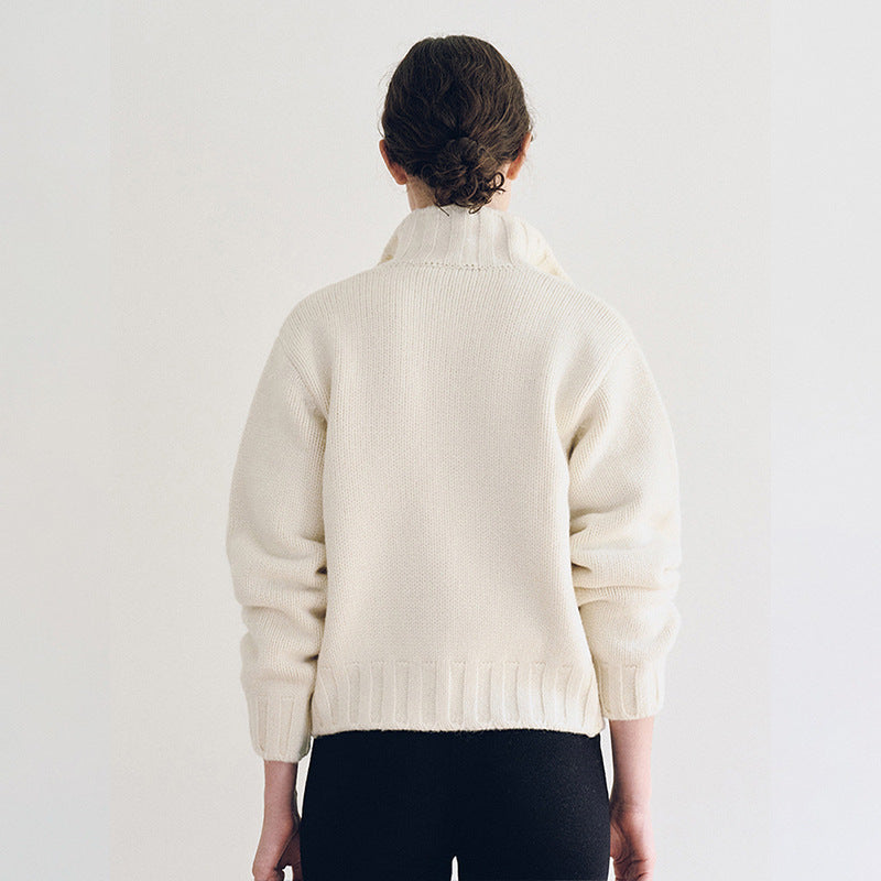 Damen Sportlicher Strickcardigan mit Kragen Drune