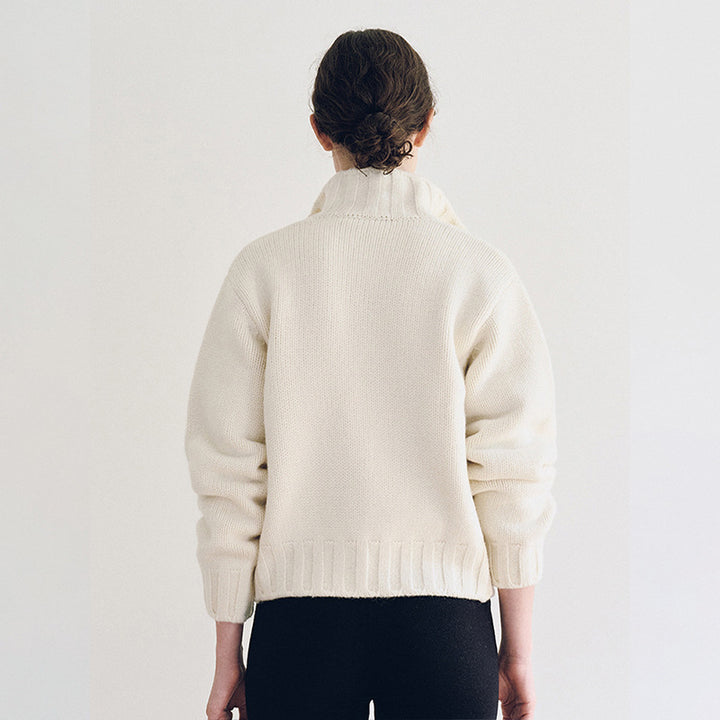 Damen Sportlicher Strickcardigan mit Kragen Drune