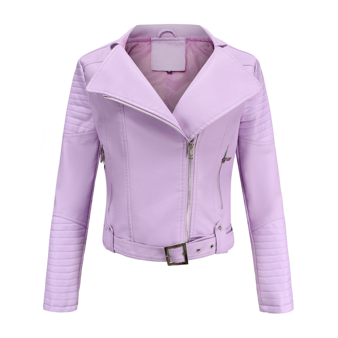 Damen modische Bikerjacke mit stylischem Steppmuster und attraktiven Reißverschlussdetails Drune