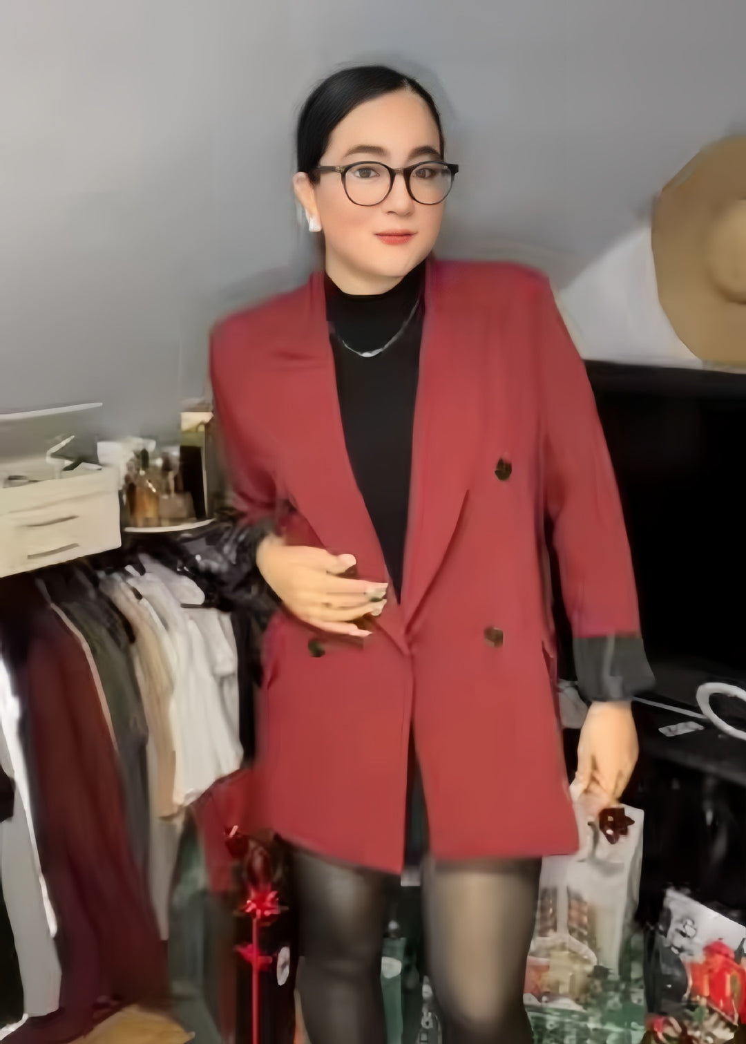 Damen Oversized Blazer mit doppelter Knopfreihe und lässigem Schnitt Drune