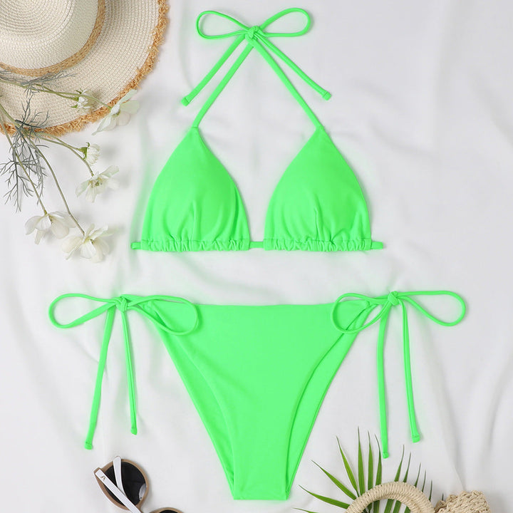 Damen Triangel-Bikini mit verstellbaren Bind Druneändern und raffinierten Details Drune
