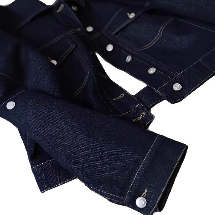 Damen modische Denimjacke mit dekorativen Taschen und durchgehendem Knopfverschluss Drune