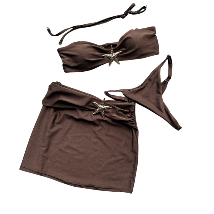 Damen Bikini-Set mit Röckchen und schimmerndem Muschel-Detail Drune