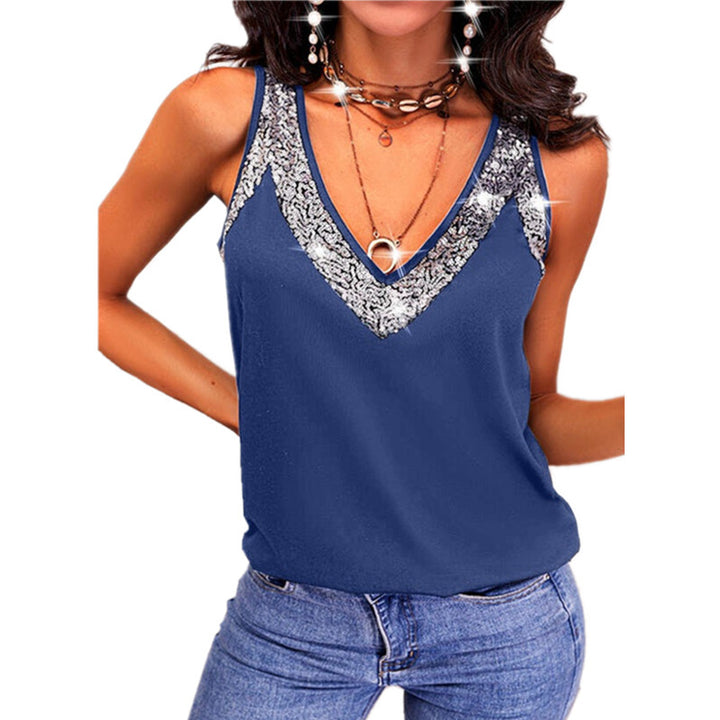 Damen Elegantes V-Ausschnitt Top mit dekorativem Spitzenbesatz Drune