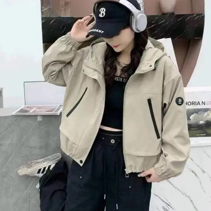 Damen sportliche Übergangsjacke mit praktischem Kapuzen-Design Drune