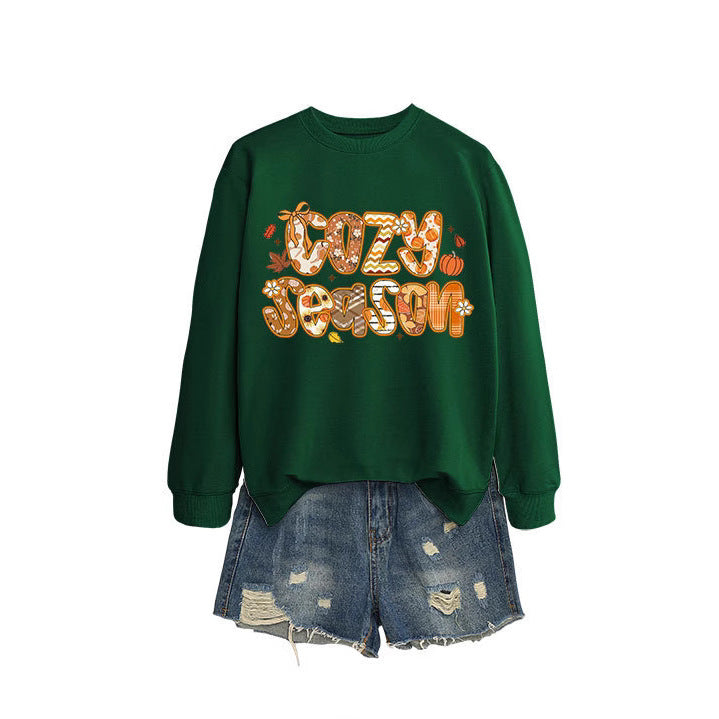 Damen Sweatshirt mit kreativem Herbstdesign und lässigem Schnitt Drune